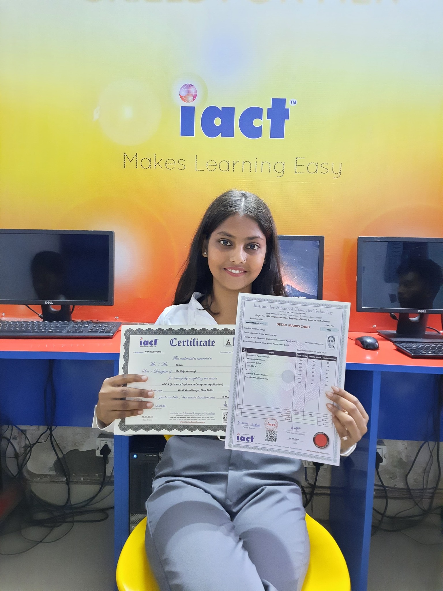 IACT Congratulates Tanya Anuragi on Completing ADCA Program