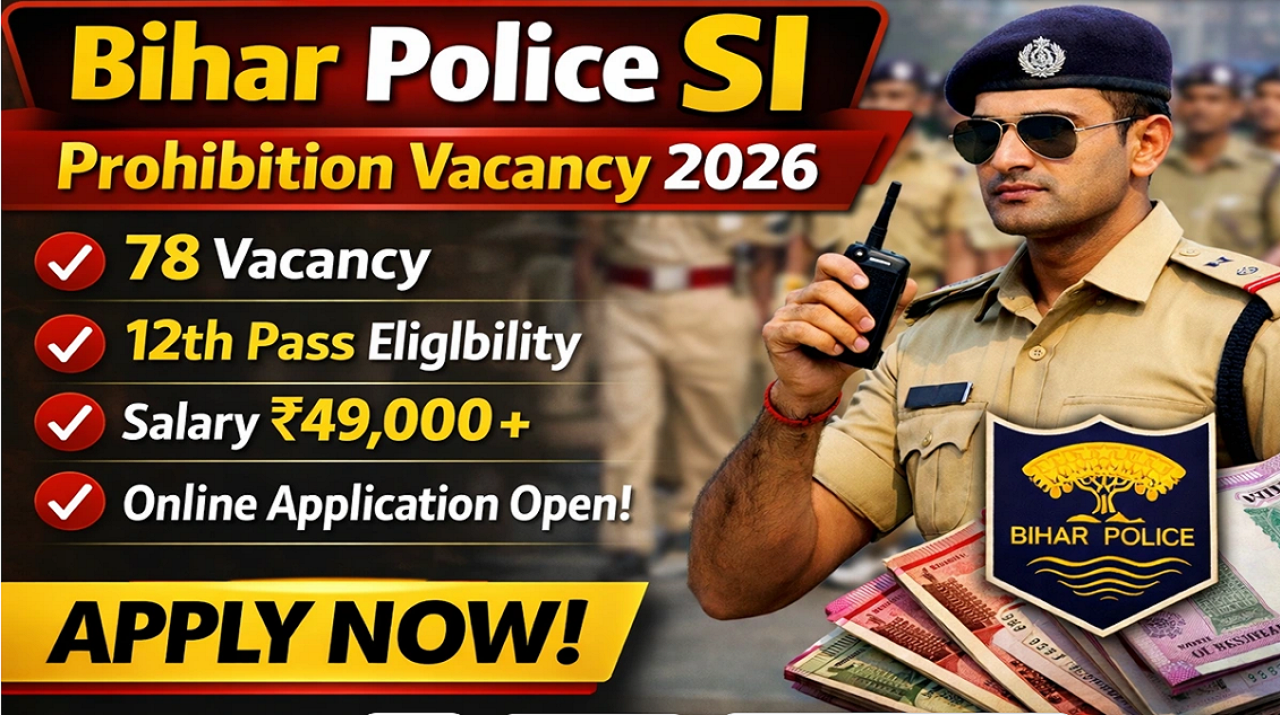 Bihar Police SI Prohibition Recruitment 2026: 78 Post