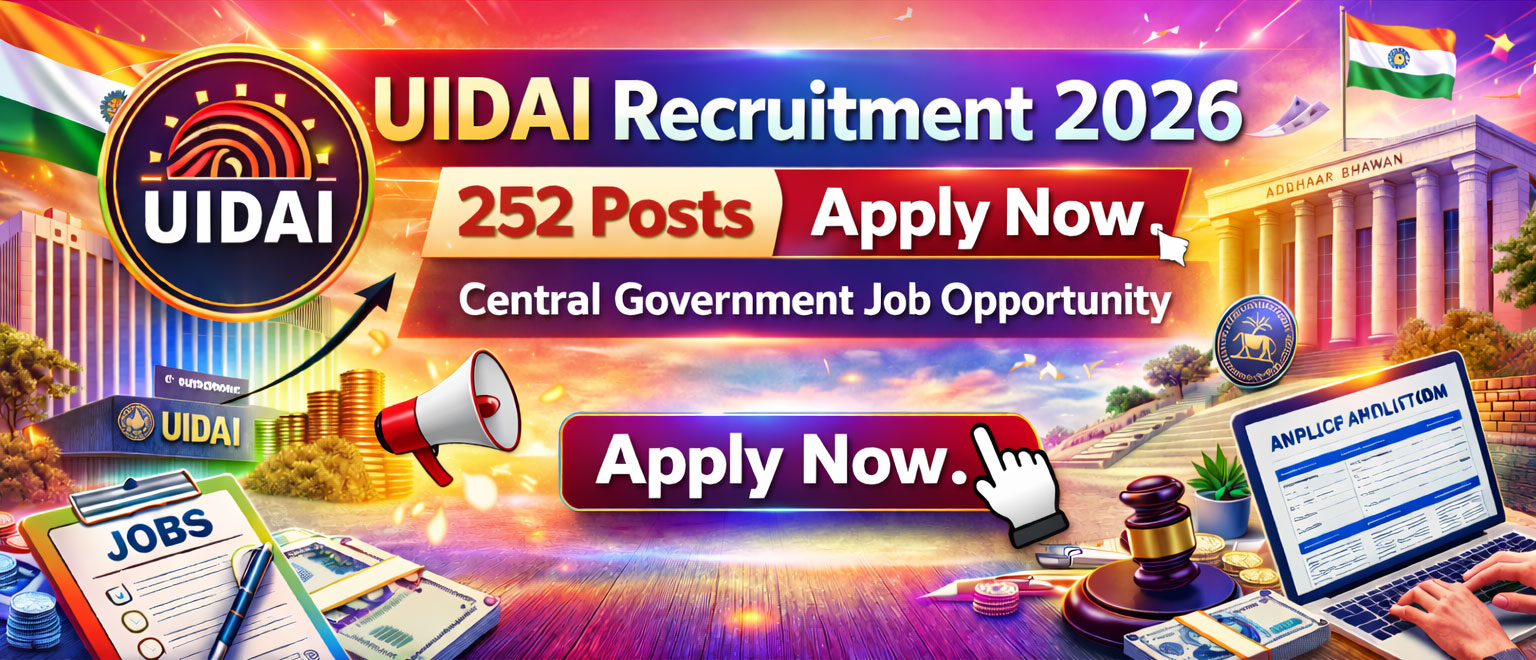 Unique Identification Authority of India (UIDAI) Recruitment 2026 – 252 Posts Notification, Eligibility & Apply Online