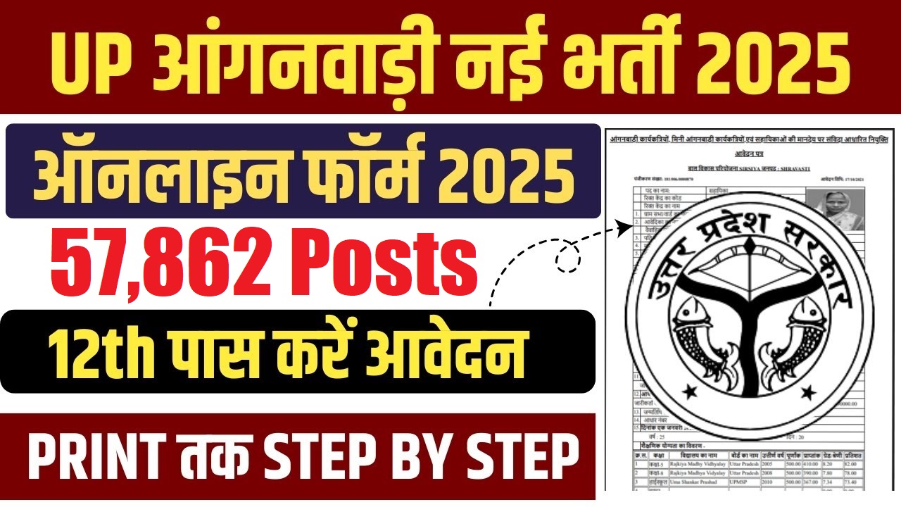 UP Anganwadi Bharti 2025: 57,862 पदों पर भर्ती शुरू