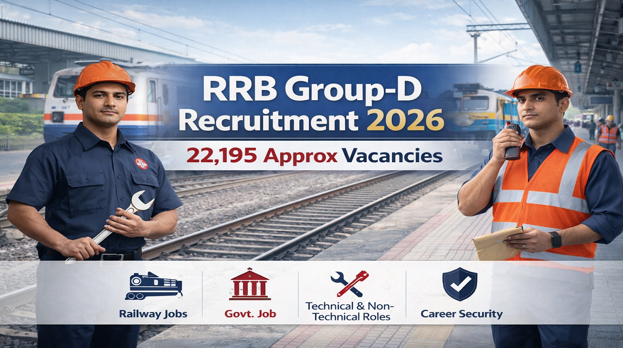 RRB Group D भर्ती 2026: रेलवे में 22,195 पदों पर बंपर भर्ती