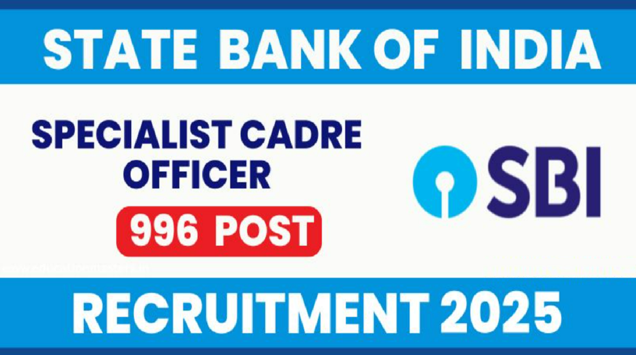 SBI SO Recruitment 2025: Apply for 996 Specialist Posts